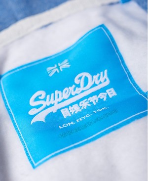 Superdry Real Vintage Iridescent Cipzár Női Kapucnis Pulóver Kék/Fehér | YLFVN7021